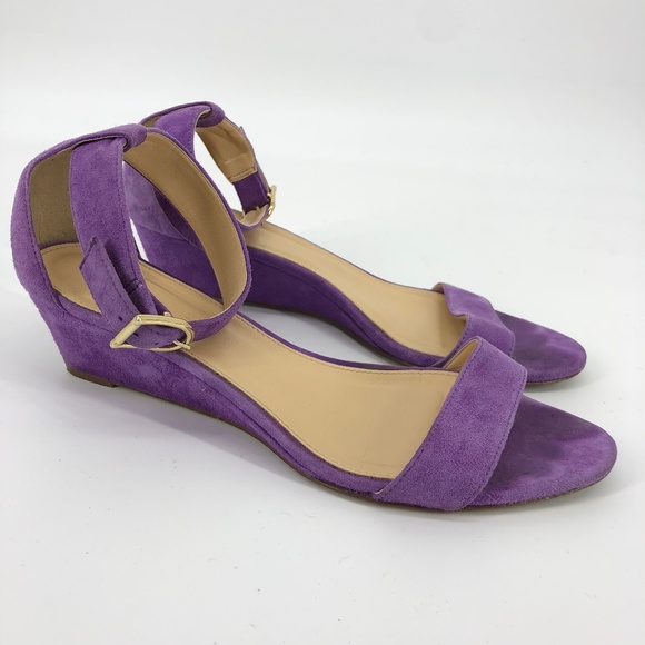 J. Crew Shoes - J Crew purple strappy wedge sandals